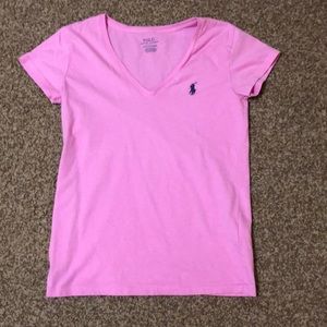 Pink polo Ralph Lauren v neck